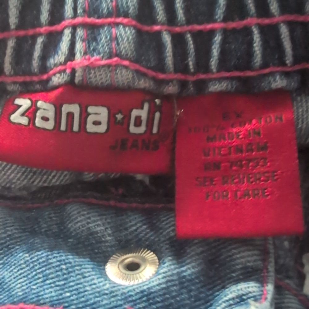 Zana Di Y2K Girls Butterfly Embroidered Denim Jean Shorts Size 6X - Picture 2 of 8